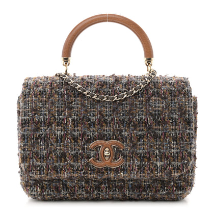 Chanel Tweed Wood Mini Coco Handle Flap Beige 1 of 10