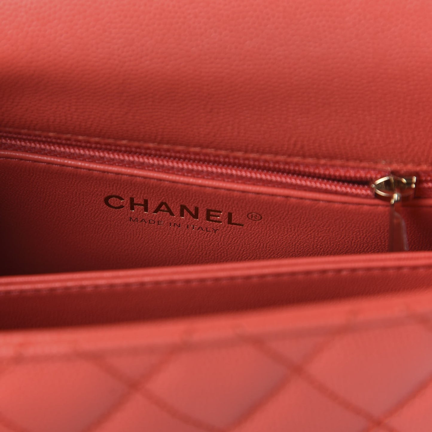 Caviar Quilted Mini Coco Handle Flap Red