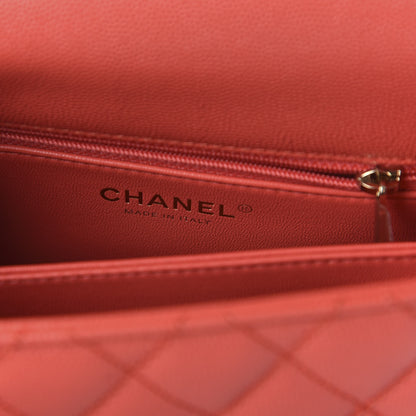 Chanel Caviar Quilted Mini Coco Handle Flap Red 8 of 10