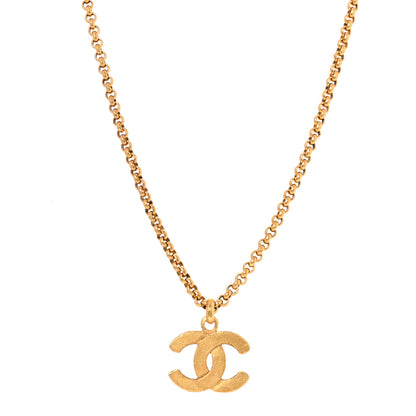 Chanel Metal CC Pendant Necklace Gold 1 of 4