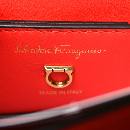Salvatore Ferragamo Calfskin Small Margot Top Handle Satchel Candy Apple Red 6 of 9