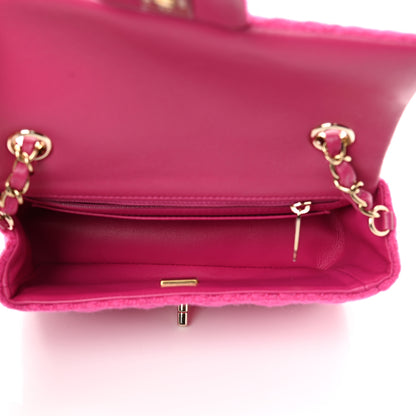 Chanel Cashmere Tweed Quilted Mini Rectangular Flap Fuchsia 4 of 10