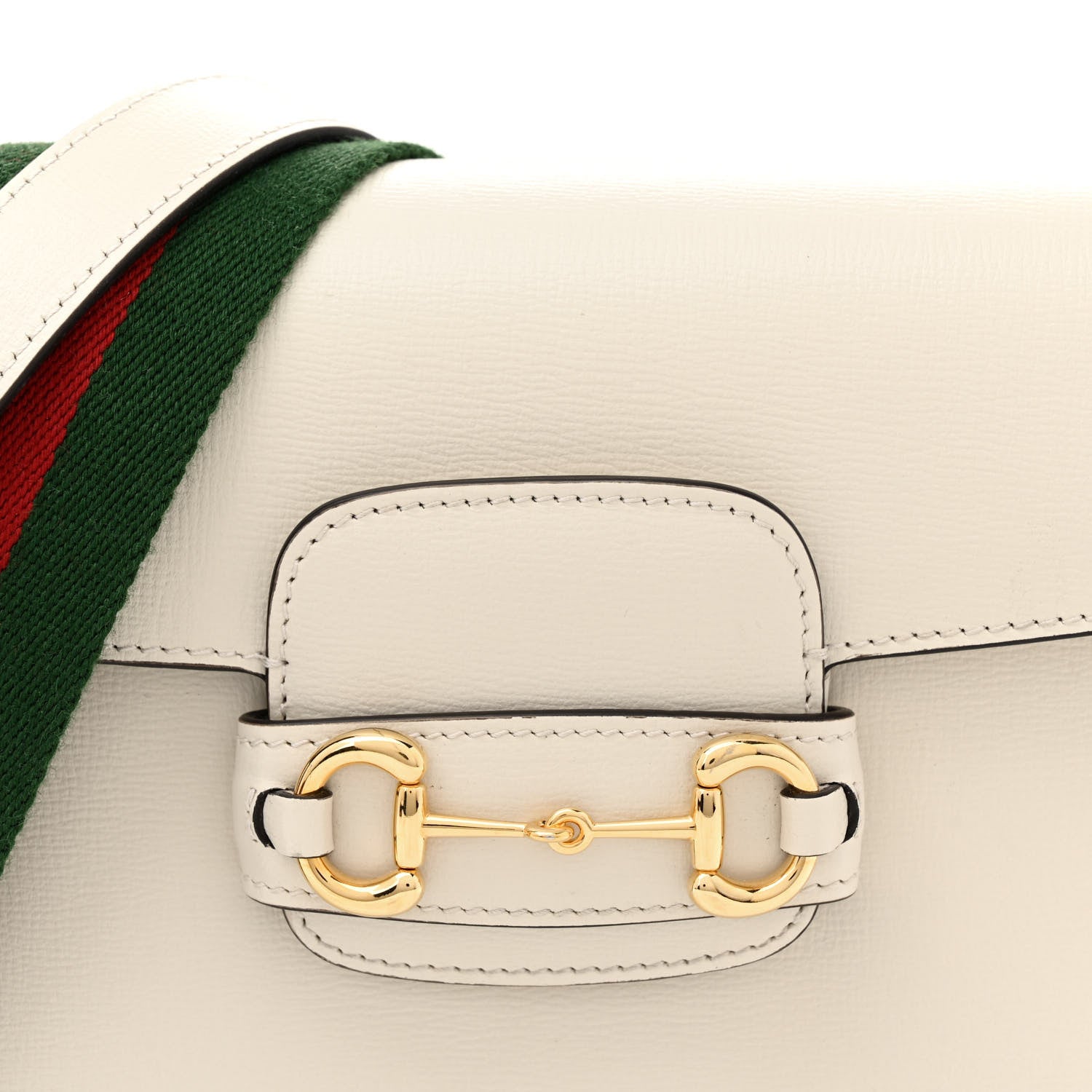 Gucci Azalea Calfskin Web Mini Horsebit 1955 Shoulder Bag Mystic White 8 of 12