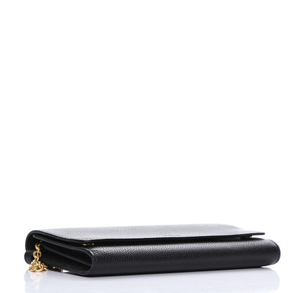 Mulberry Small Classic Grain Calfskin Continental Clutch Chain Wallet Black 4 of 7