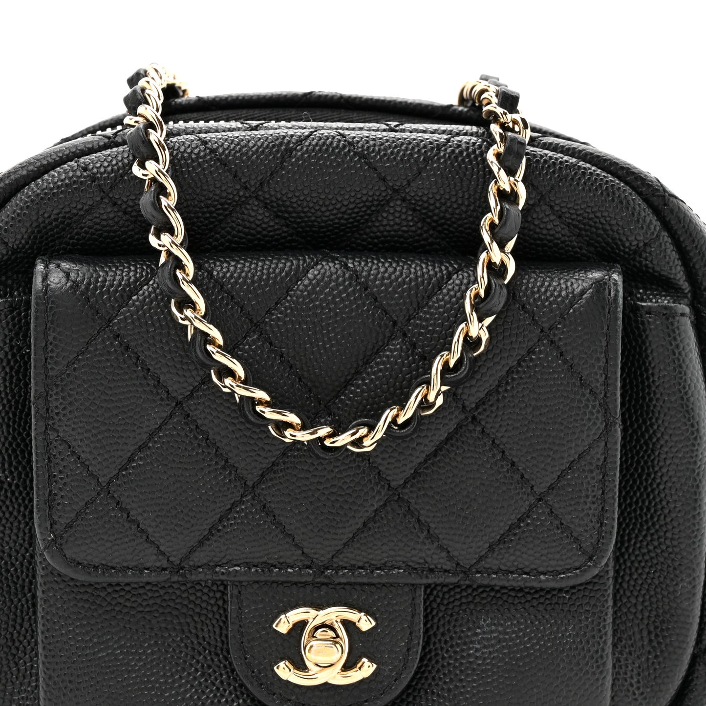 Caviar Quilted CC Day Camera Case Black