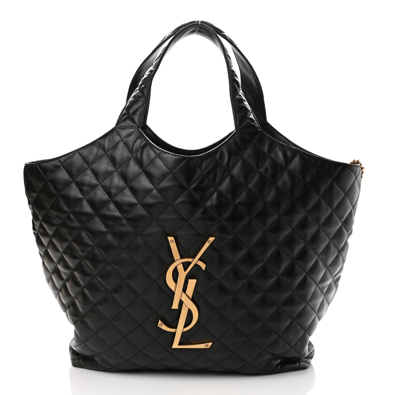 Saint Laurent Lambskin Quilted Maxi Icare Shopping Tote Black 3 of 11