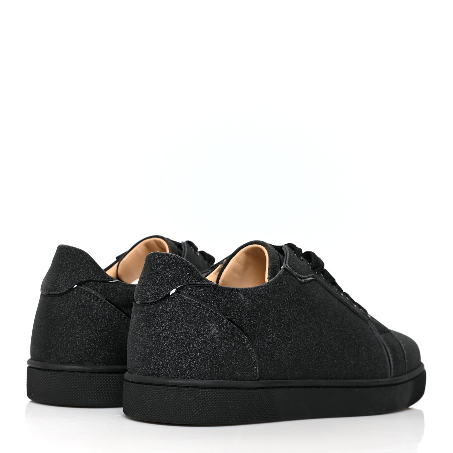 Glitter Calfskin Vieira Flat Sneakers 37.5 Black