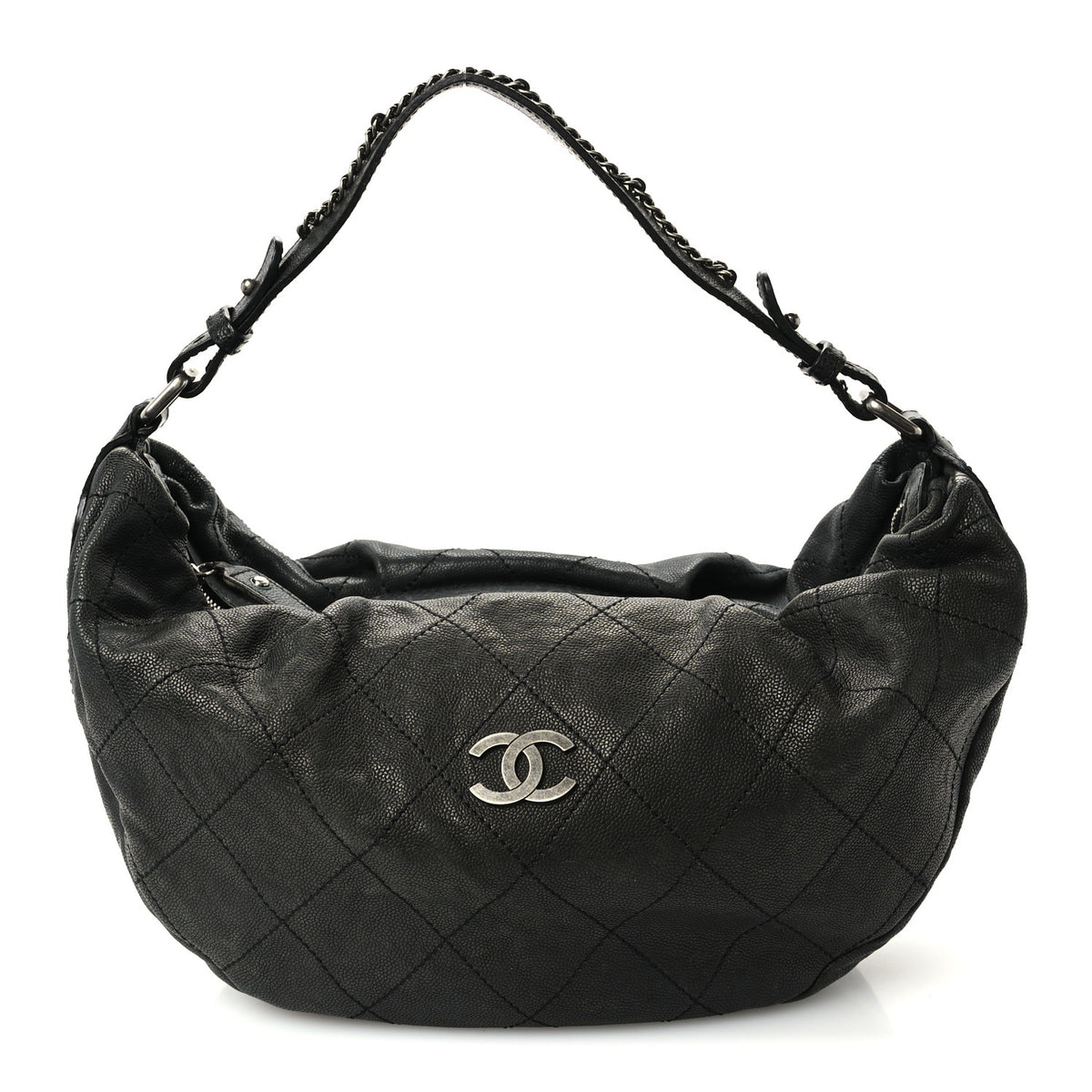 Chanel Caviar Stitched Outdoor Ligne Hobo Black 1 of 10