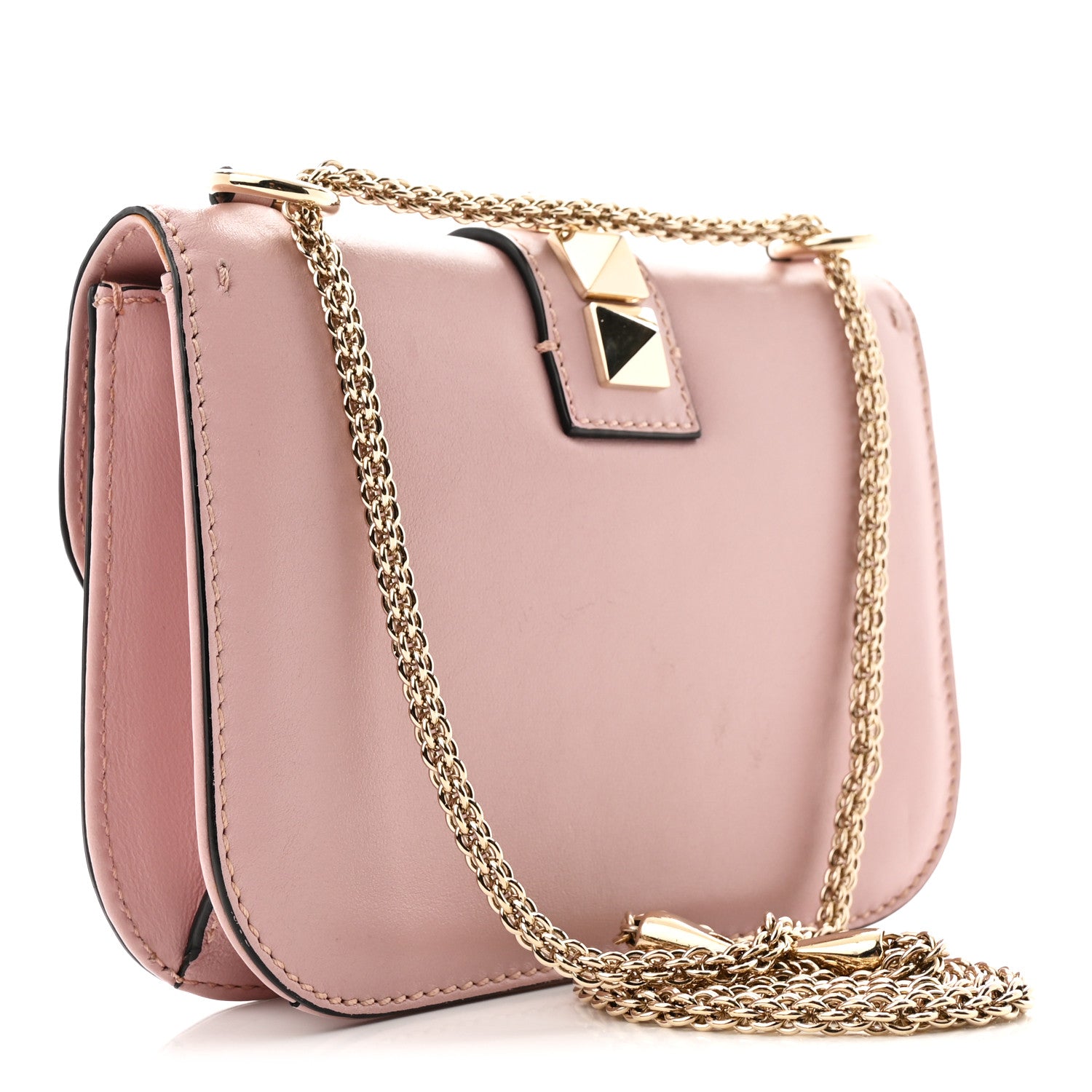 Valentino Garavani Vitello Small Glam Lock Rockstud Flap Poudre 3 of 10