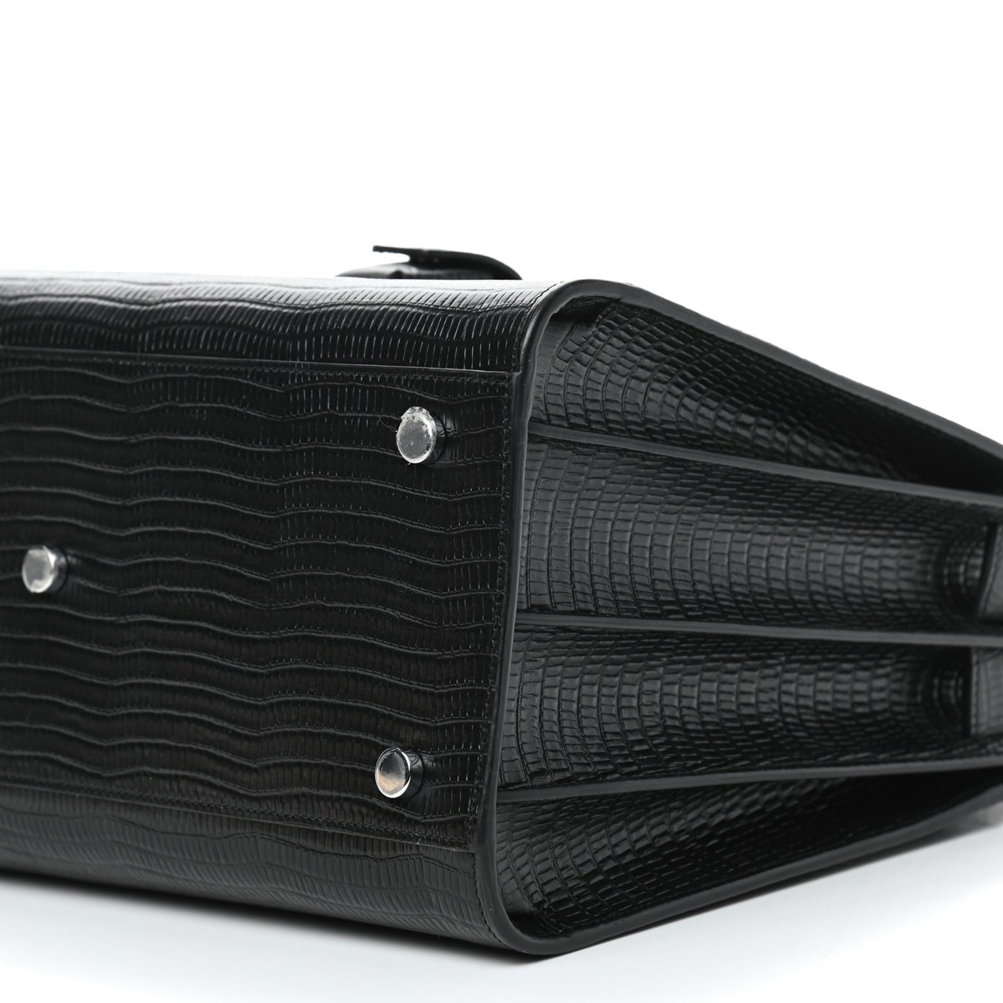 Lizard Embossed Calfskin Small Sac De Jour Black