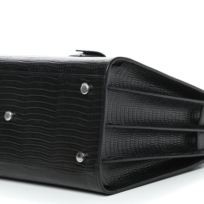 Saint Laurent Lizard Embossed Calfskin Small Sac De Jour Black 8 of 8