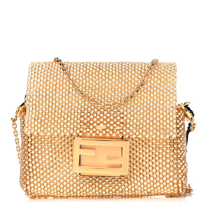 Fendi Glass Vitello King Beaded Mini Pico Baguette Charm Semolino 1 of 6