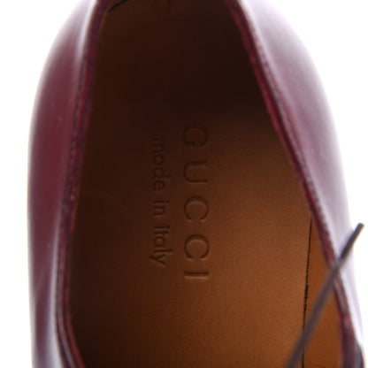 Gucci Calfskin Mens Lace Up Captoe Loafers 8 Strong Red 7 of 9