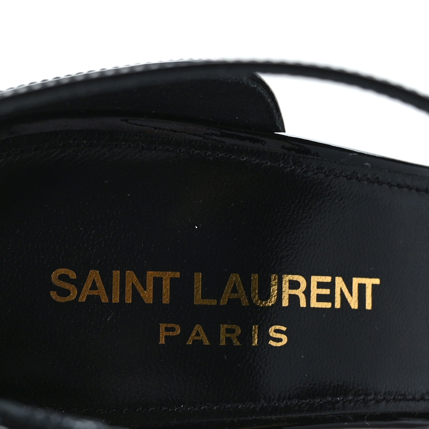Saint Laurent Patent Calfskin Opyum 110 Sandals 37.5 Black 7 of 7