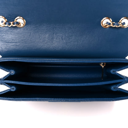 Chanel Sheepskin Quilted Beauty Lock Flap Blue 5 of 10