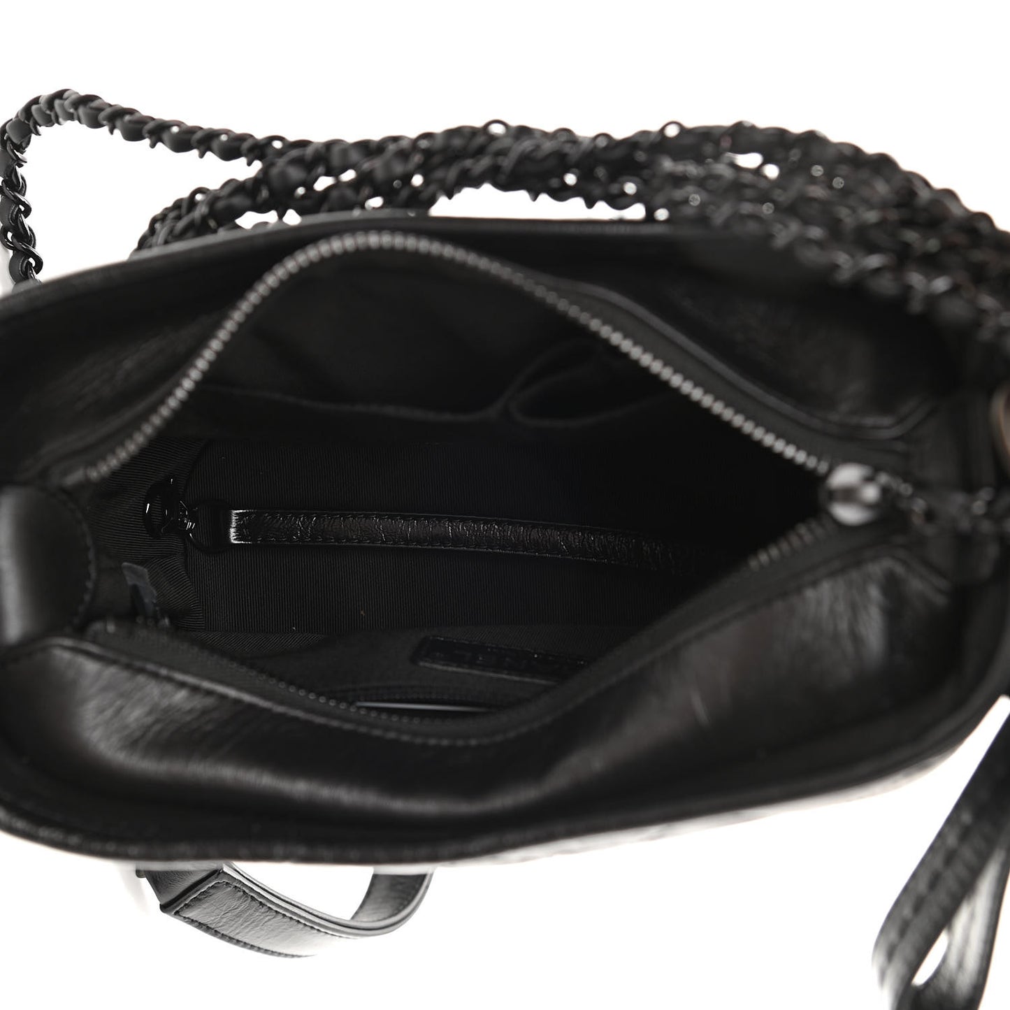 Aged Calfskin Quilted Small Gabrielle Hobo So Black