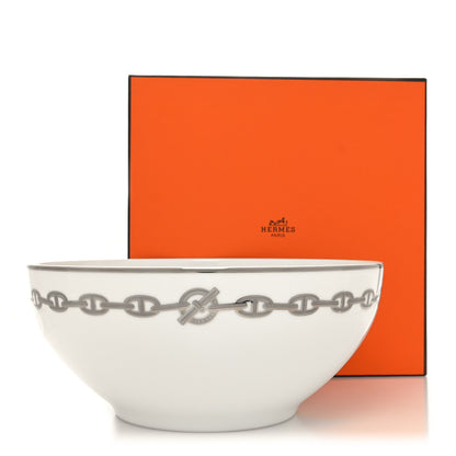 Hermes Porcelain Chaine d'Ancre Salad Bowl Platinum 8 of 8