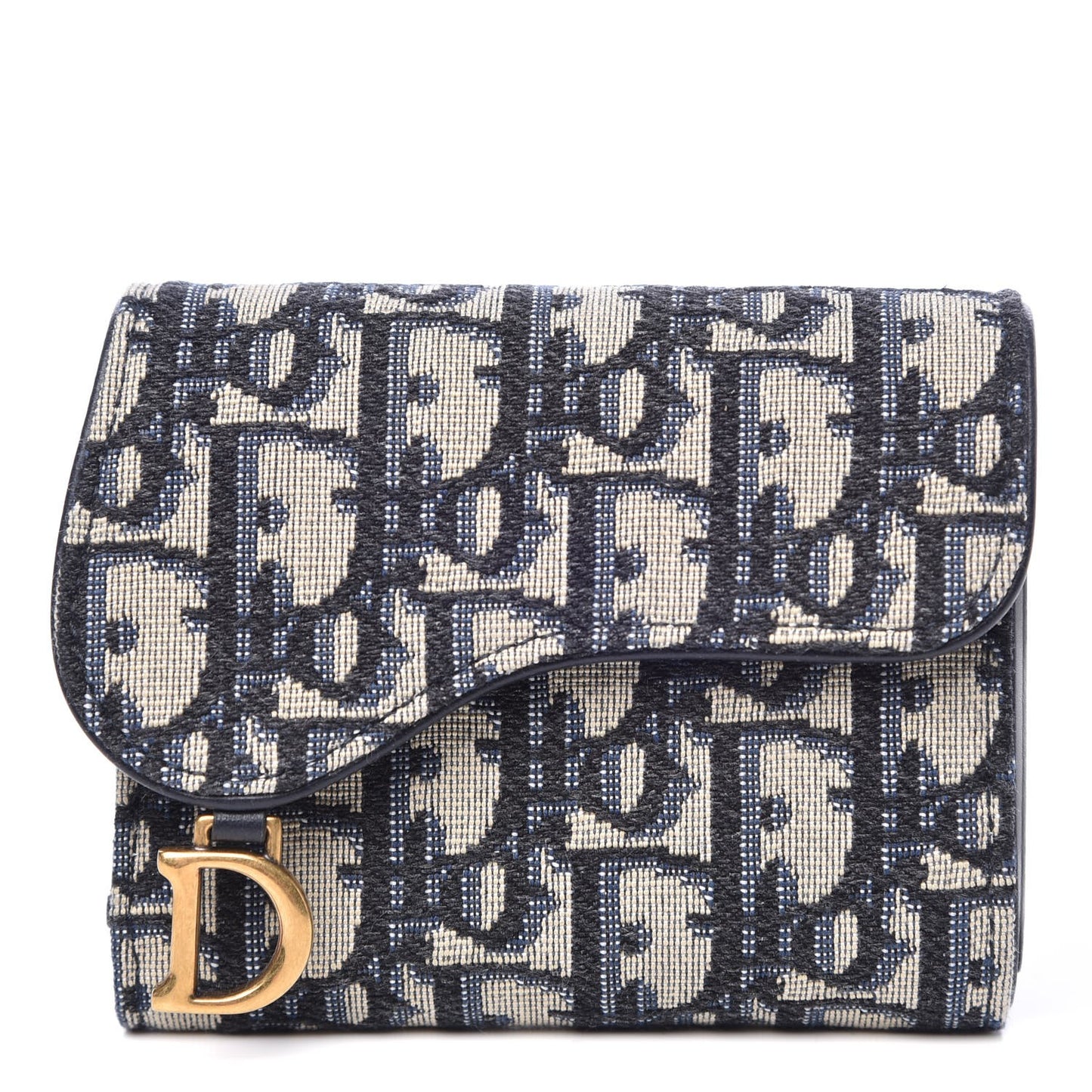 Oblique Saddle Card Holder Blue
