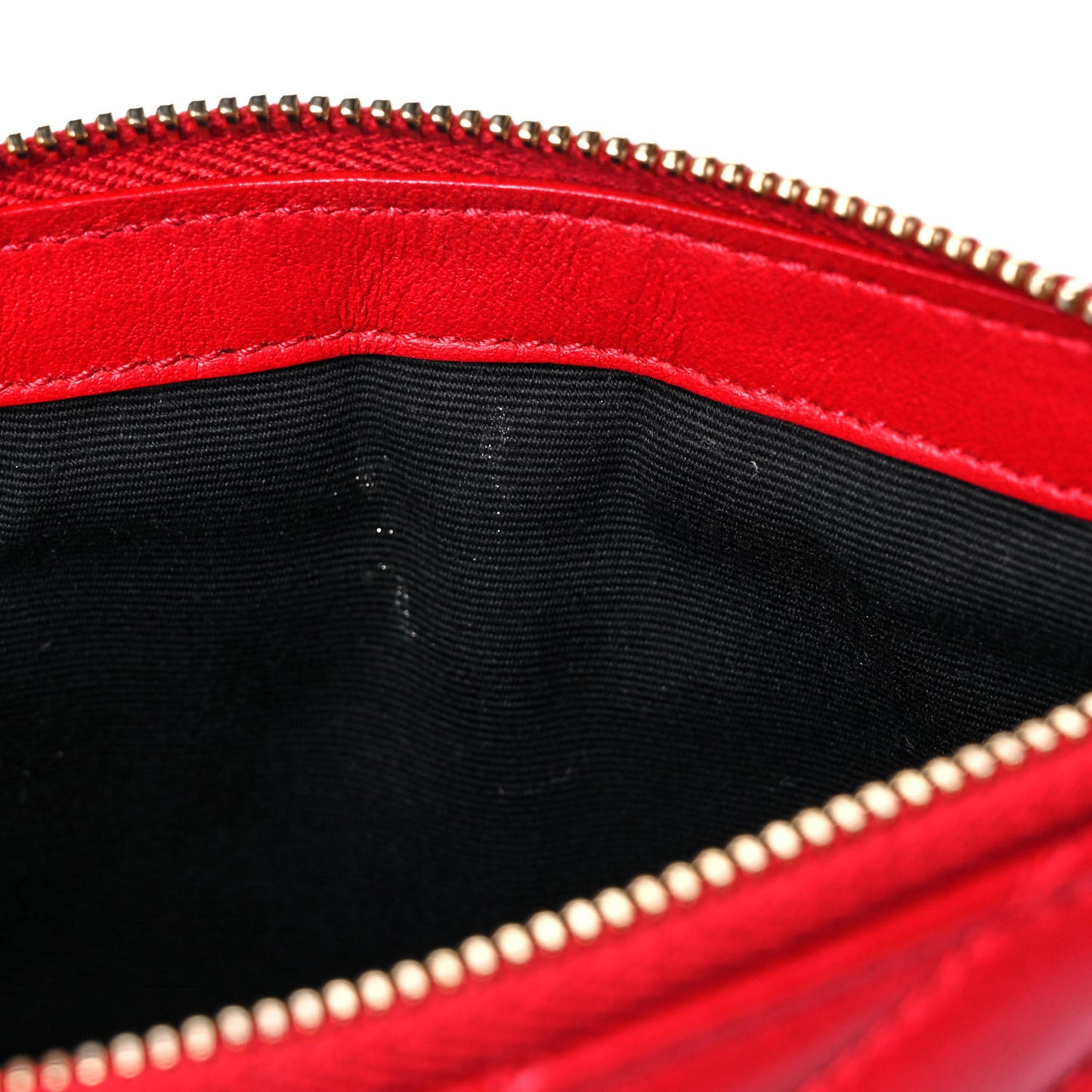 Calfskin Matelasse Chevron Monogram Pouch Red