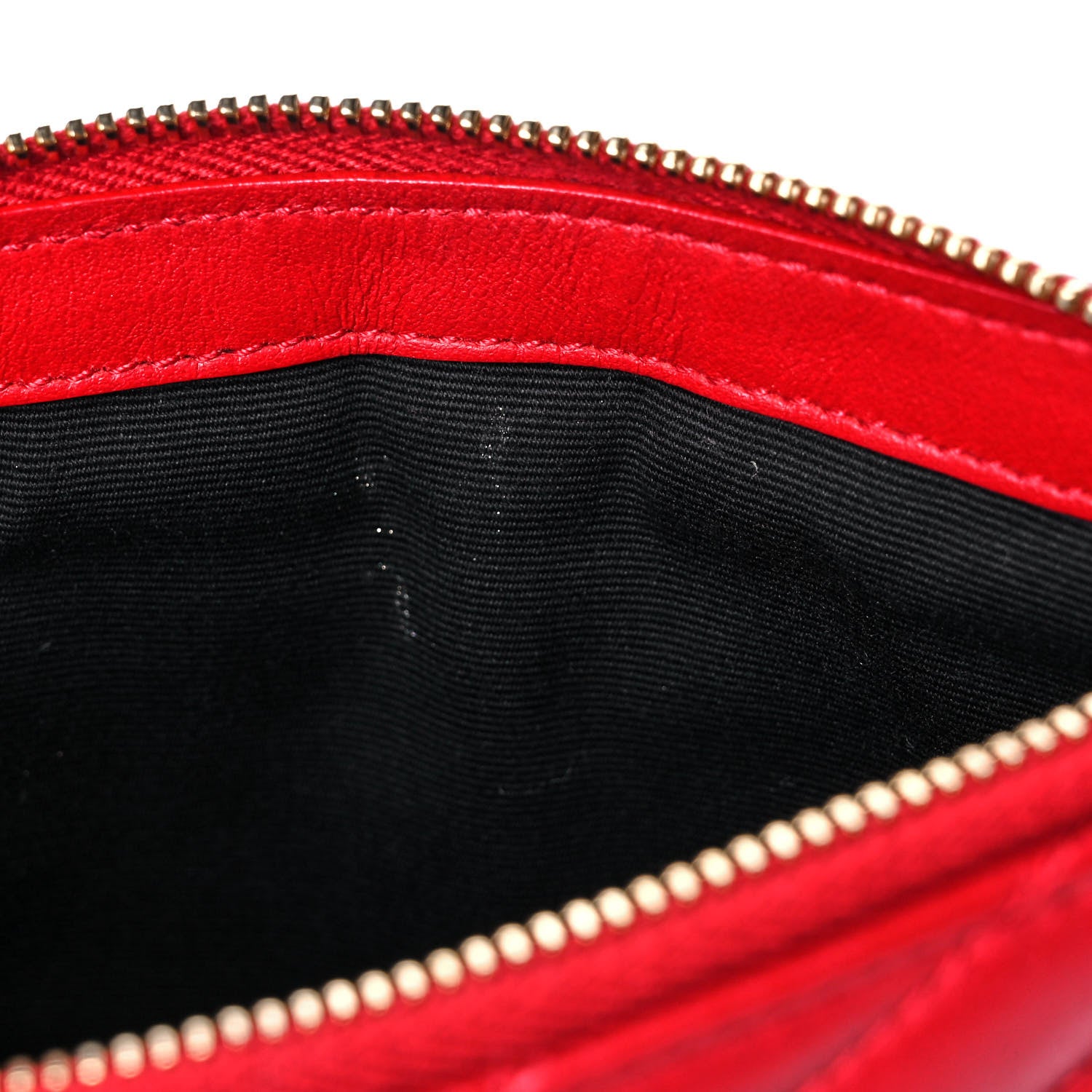 Saint Laurent Calfskin Matelasse Chevron Monogram Pouch Red 12 of 13