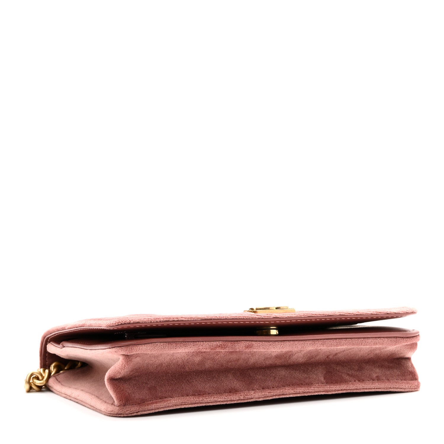 Chanel Velvet Quilted Boy Wallet On Chain WOC Pink 4 of 12