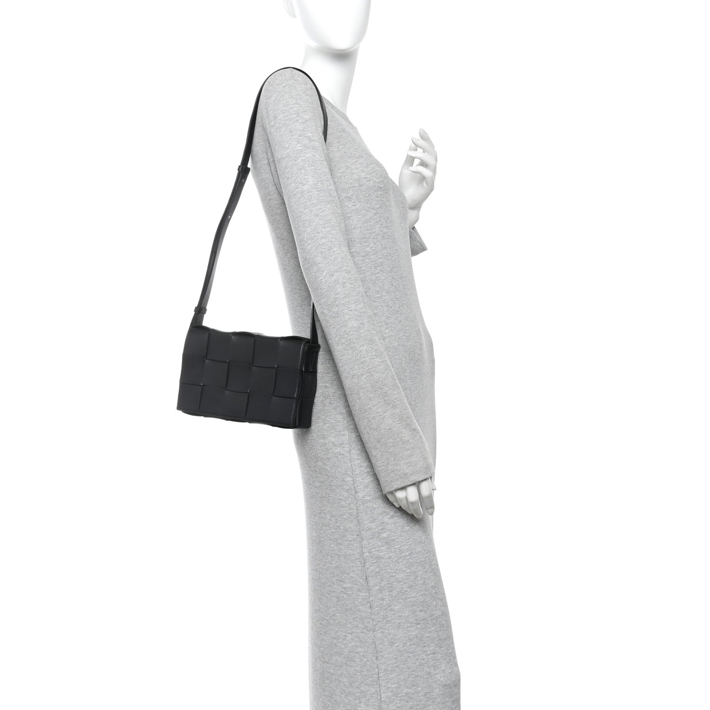 Lambskin Maxi Intrecciato Cassette Crossbody Bag Black