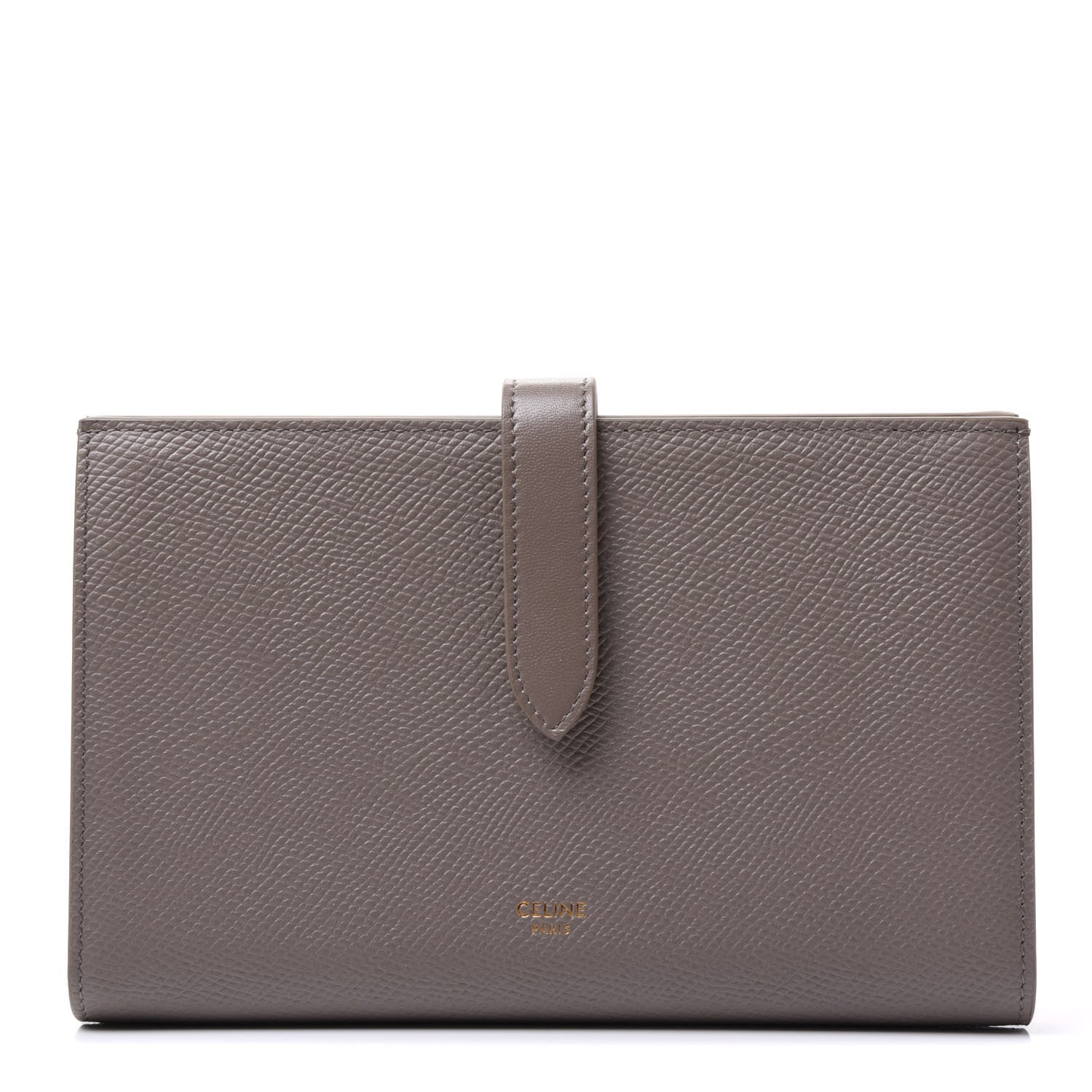 Celine Grained Calfskin Large Multifunction Strap Wallet Pebble 1 of 10