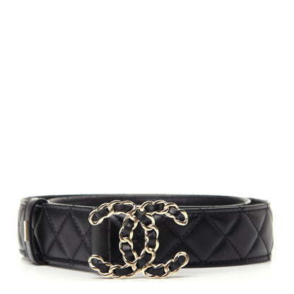 Chanel Lambskin Quilted CC Chain Belt 75 30 Black 1 of 6