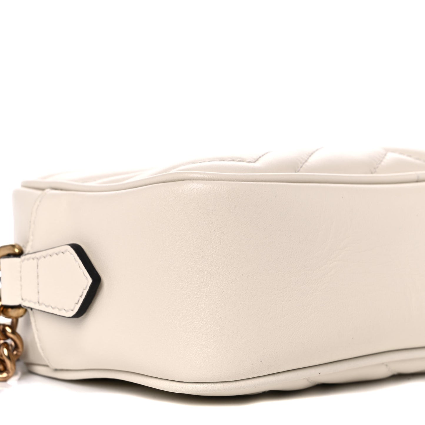 Calfskin Matelasse Mini GG Marmont Chain Shoulder Bag White