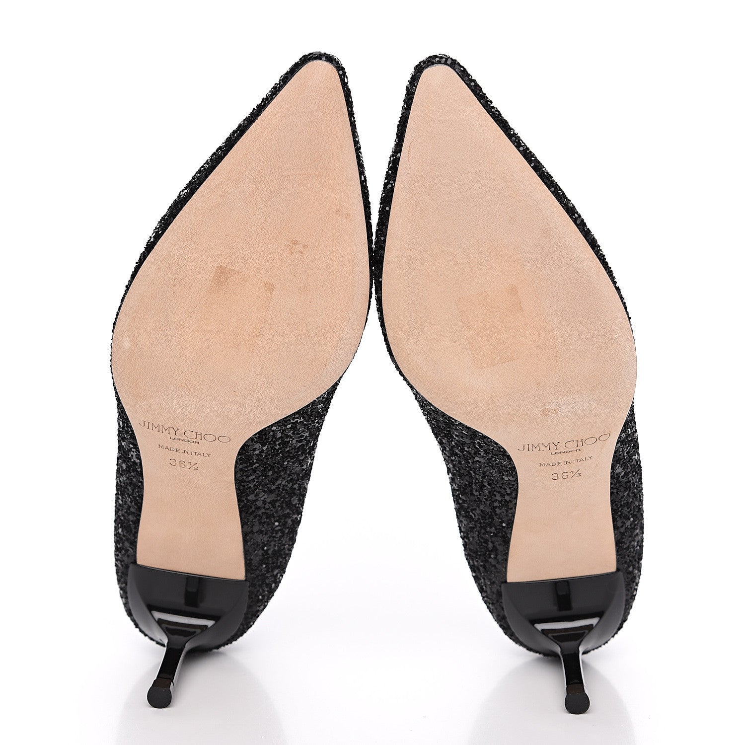 Jimmy Choo Glitter Pointy Toe Romy 60 Pumps 36.5 Black 5 of 8