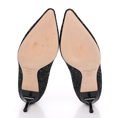 Jimmy Choo Glitter Pointy Toe Romy 60 Pumps 36.5 Black 5 of 8