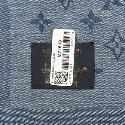 Louis Vuitton Cotton Monogram Denim Shawl Blue 4 of 4