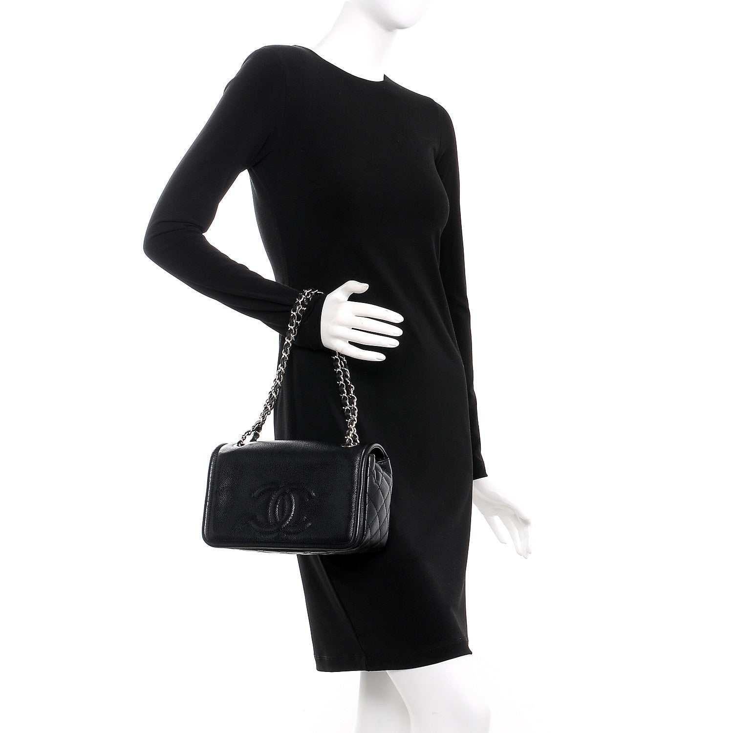 Chanel Caviar Medium Timeless CC Flap Black 2 of 10