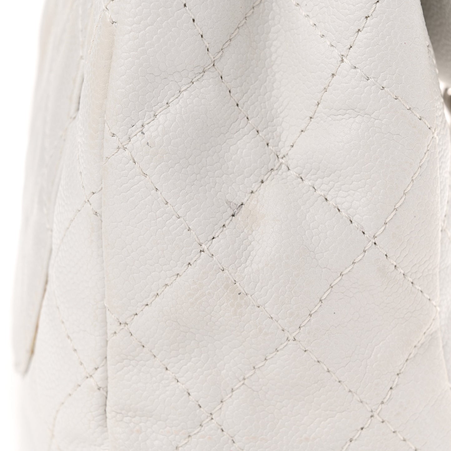 Caviar Quilted Maxi Single Flap White