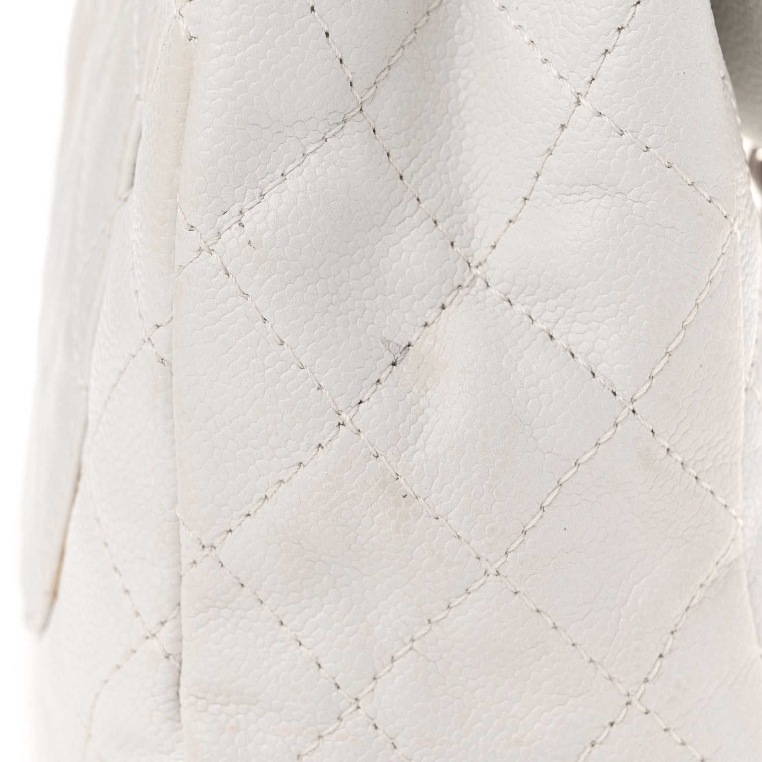 Chanel Caviar Quilted Maxi Single Flap White 13 of 17