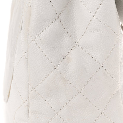Chanel Caviar Quilted Maxi Single Flap White 13 of 17