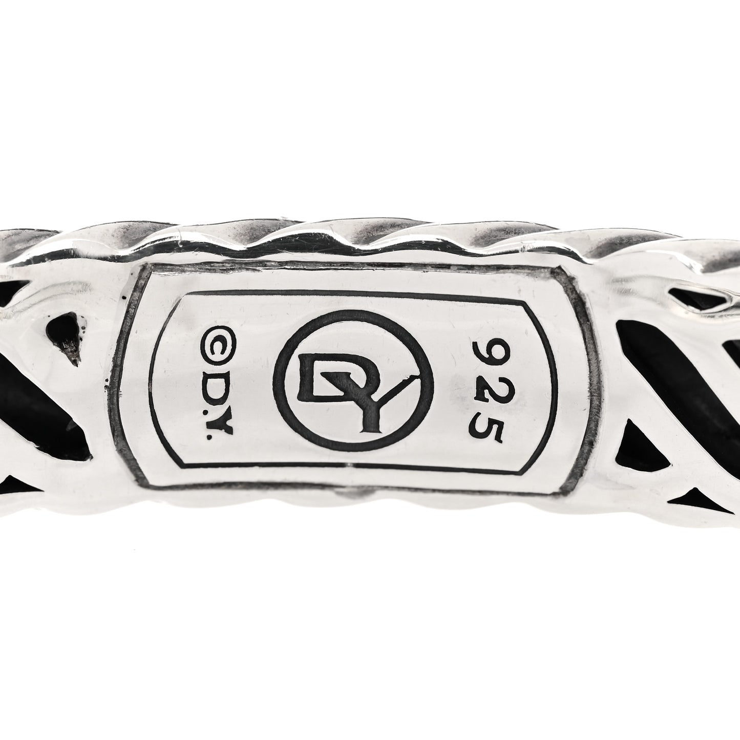 Sterling Silver Prasiolite Diamond 10mm Sculpted Cable Bracelet