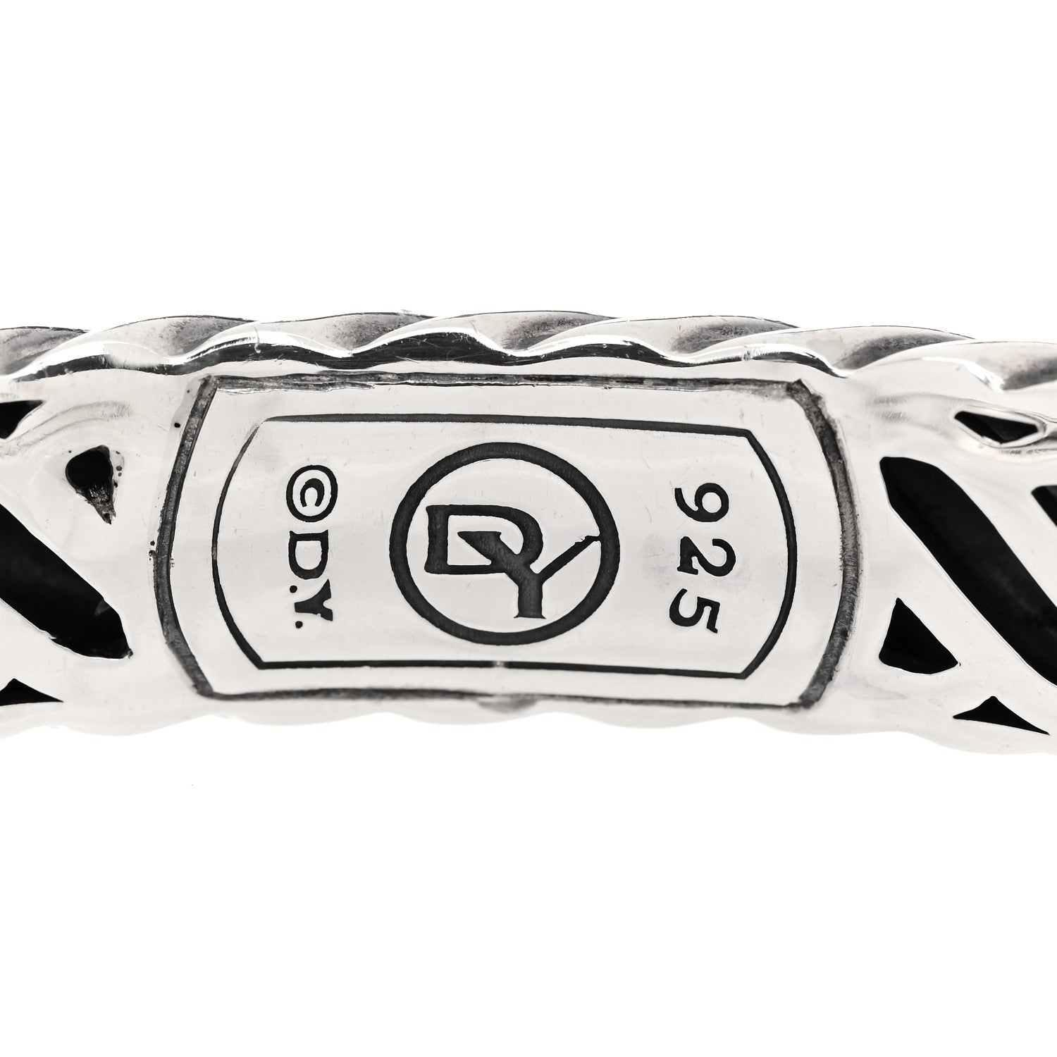 David Yurman Sterling Silver Prasiolite Diamond 10mm Sculpted Cable Bracelet 4 of 4