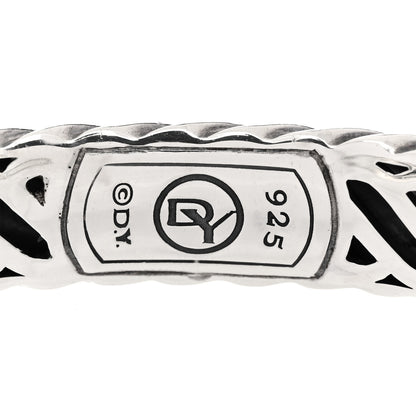 David Yurman Sterling Silver Prasiolite Diamond 10mm Sculpted Cable Bracelet 4 of 4