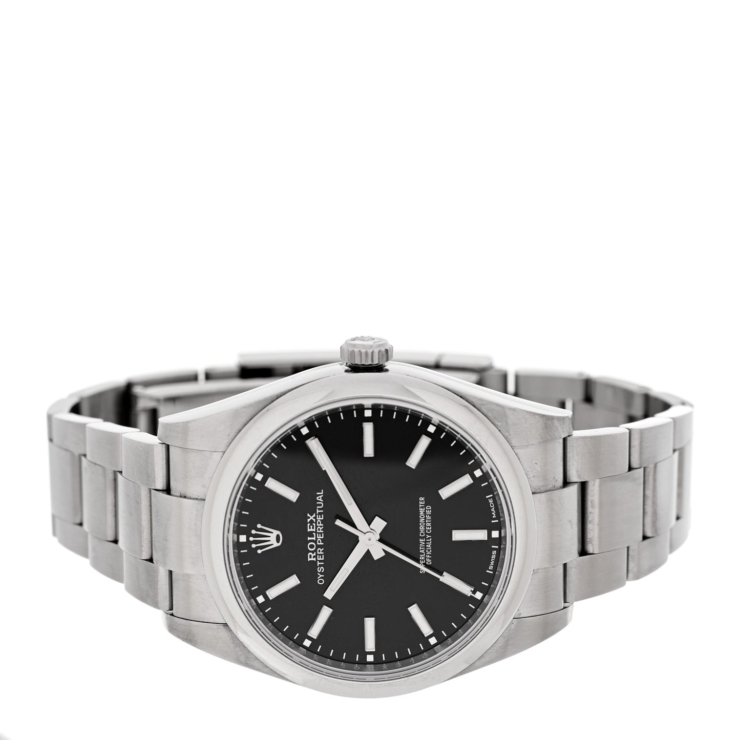 Stainless Steel 39mm Oyster Perpetual Watch Black 114300