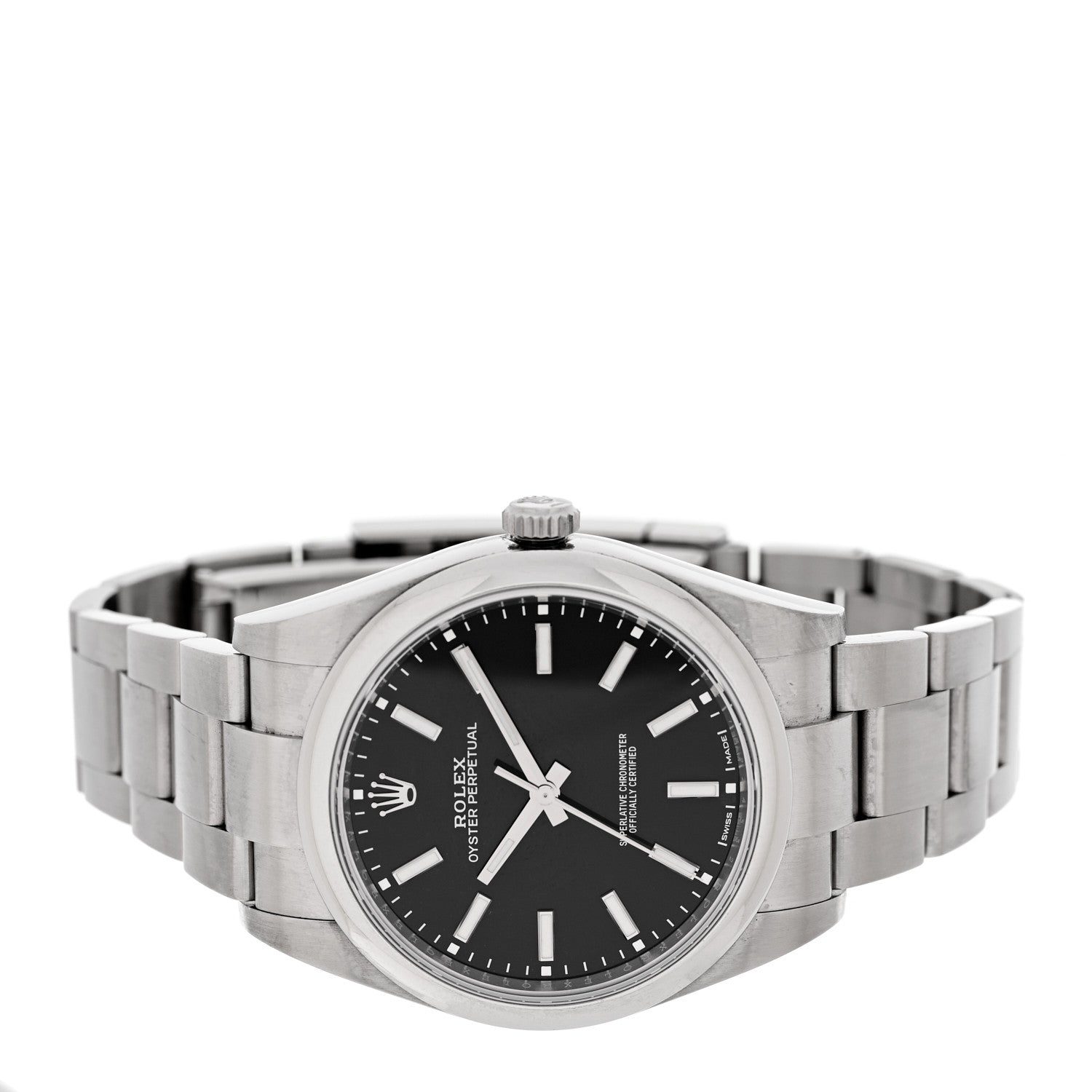 Rolex Stainless Steel 39mm Oyster Perpetual Watch Black 114300 2 of 5