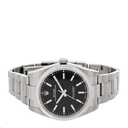 Rolex Stainless Steel 39mm Oyster Perpetual Watch Black 114300 2 of 5