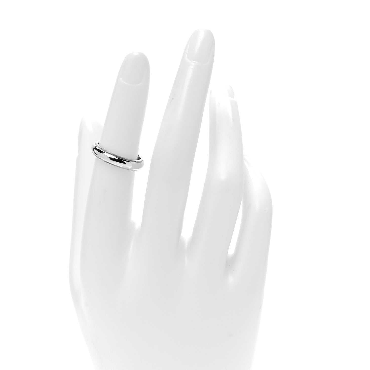 Tiffany Platinum 4mm Classic Milgrain Wedding Band Ring 50 5.25 2 of 5