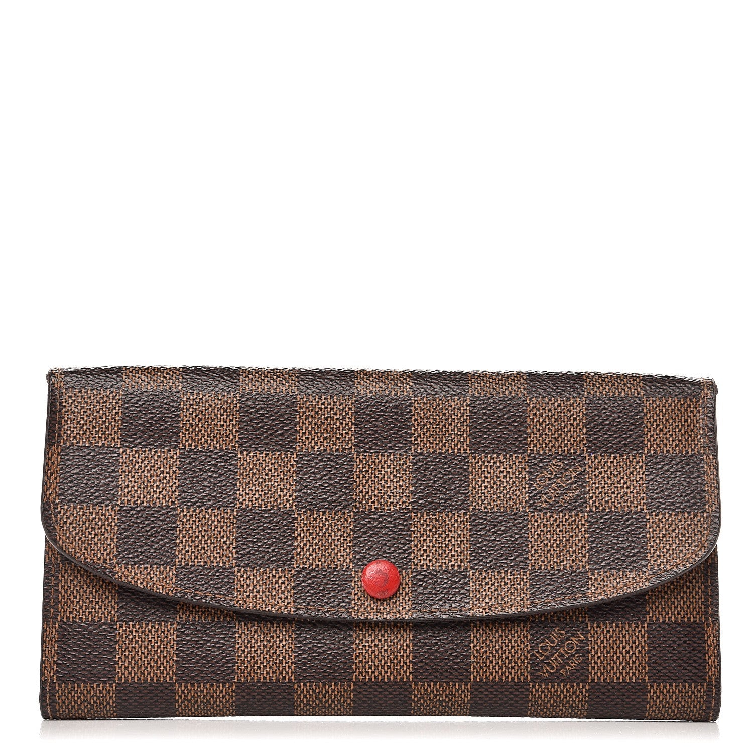 Louis Vuitton Damier Ebene Emilie Wallet Red 1 of 7