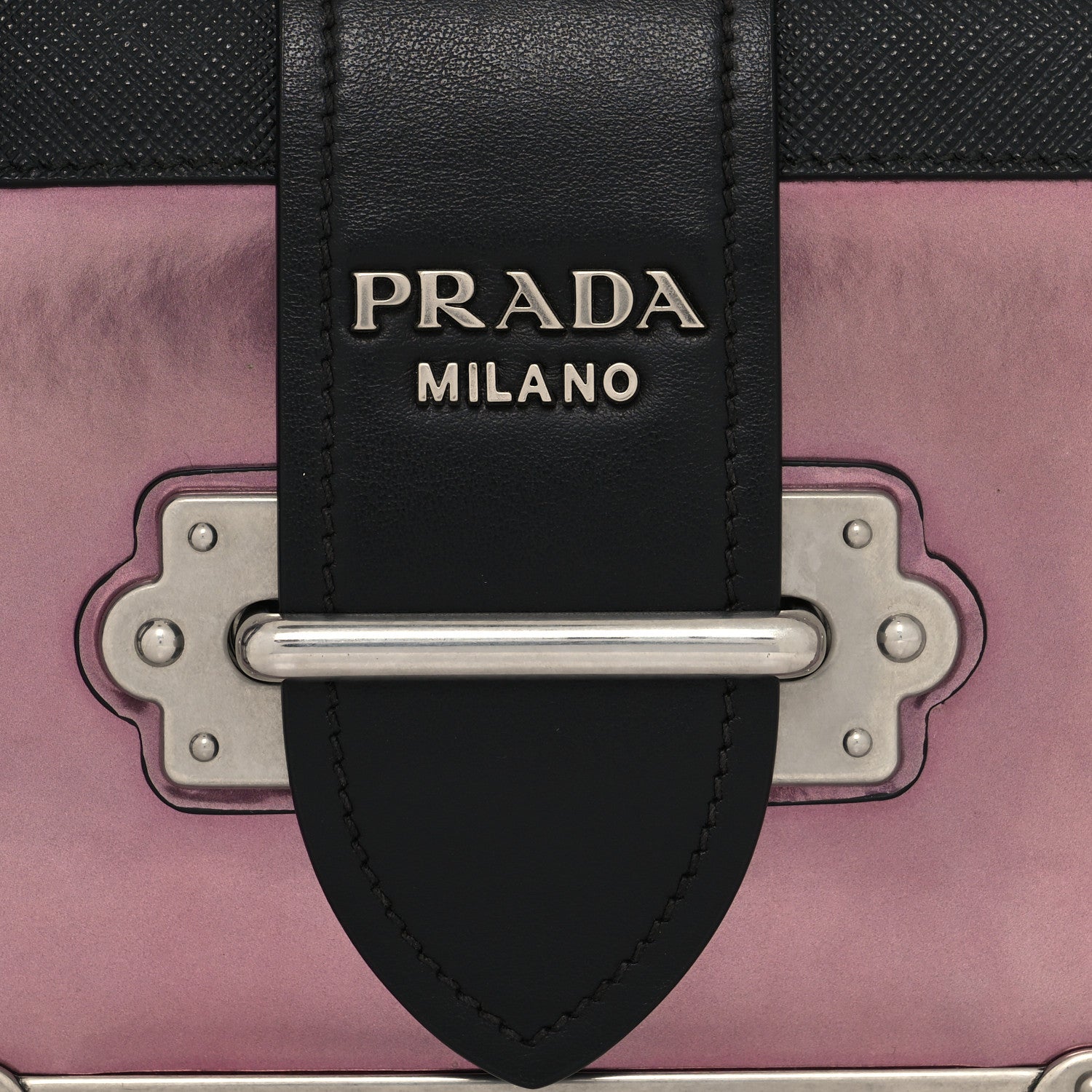 Prada Metallic Vitello Saffiano Cahier Bag Ibisco Black 7 of 11