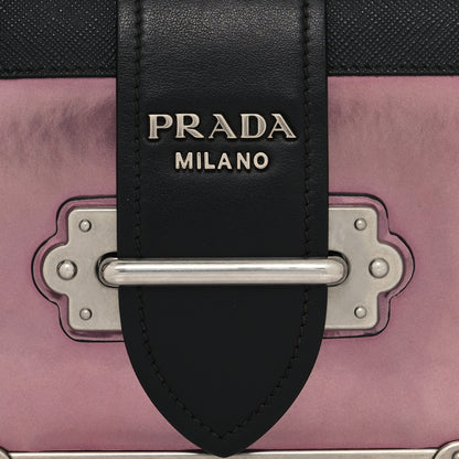Prada Metallic Vitello Saffiano Cahier Bag Ibisco Black 7 of 11