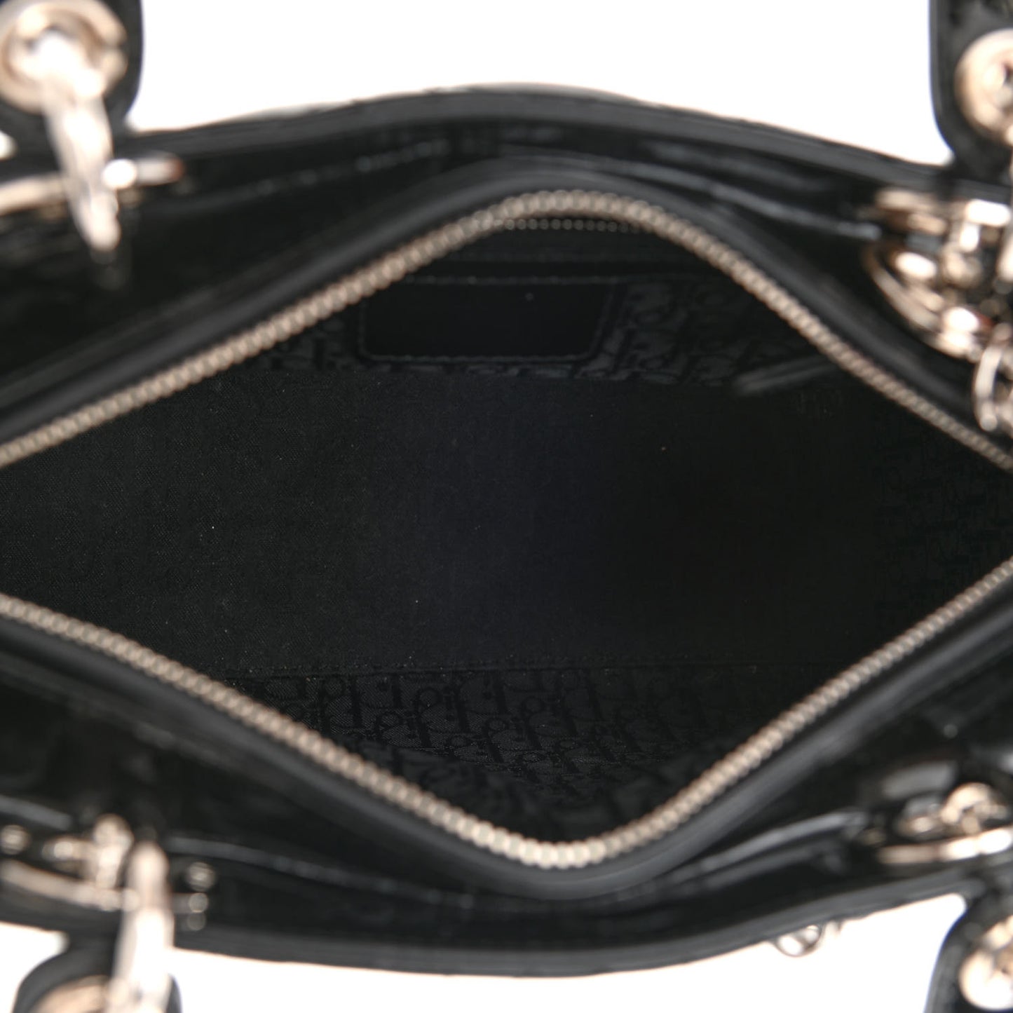Patent Cannage Medium Lady Dior Black