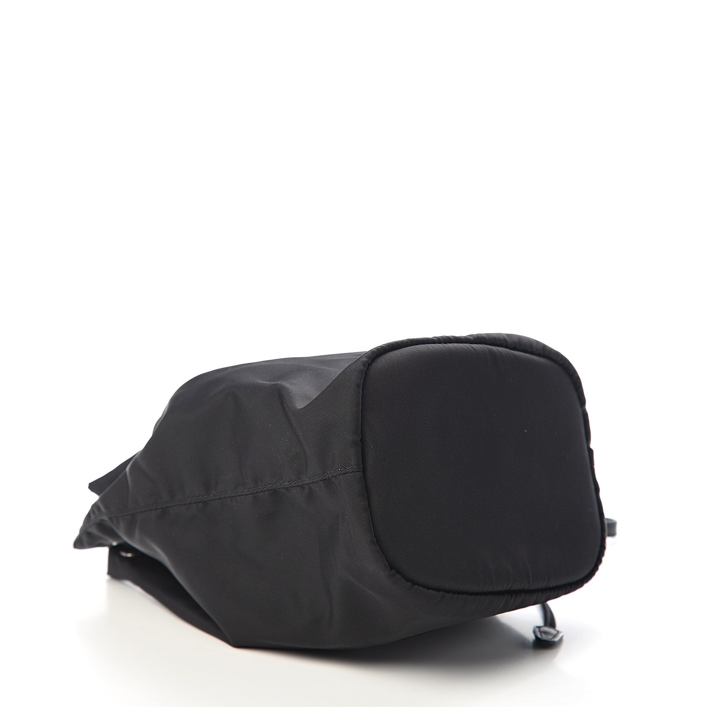 Saffiano Tessuto Nylon Vela Bucket Wristlet Black