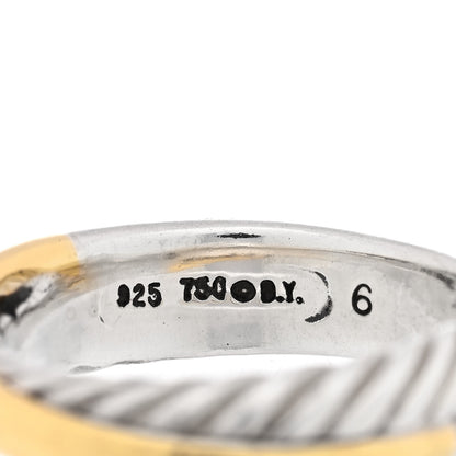 David Yurman Sterling Silver 18K Yellow Gold Crossover Two Row Ring 52 6 4 of 4