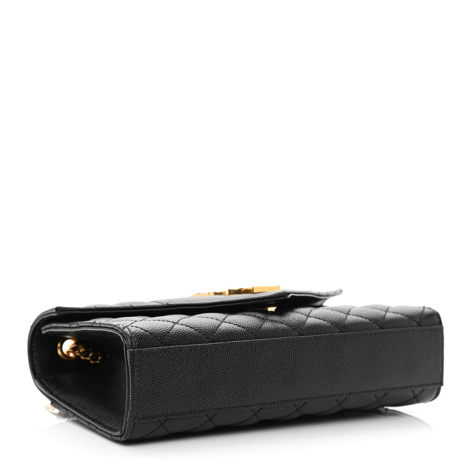 Saint Laurent Grain De Poudre Textured Mixed Matelasse Triquilt Small Monogram Satchel Black 4 of 10